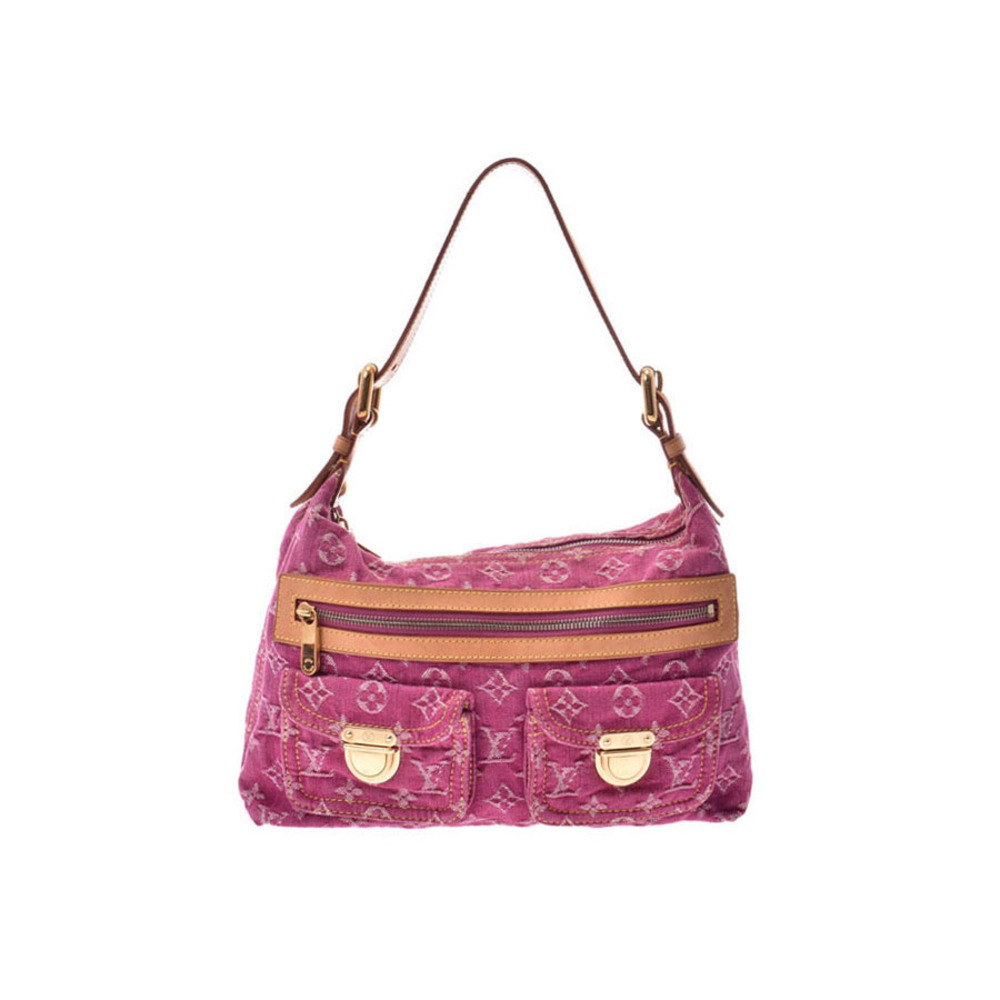 Louis Vuitton Denim Baggy Denim Pink Hobo Shoulder Bag